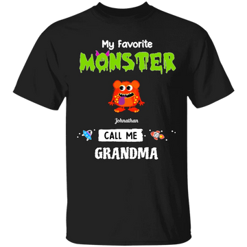 My Favorite Little Monsters Call Me Grandma Personalized Custom Shirt - Halloween Gift for Grandma/Nana/Mimi, Mom, Wife, Grandparent