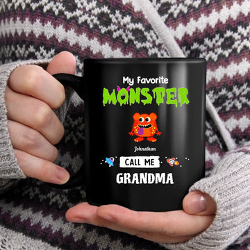 My Favorite Little Monsters Call Me Grandma Personalized Custom Mugs - Halloween Gift for Grandma/Nana/Mimi, Mom, Wife, Grandparent