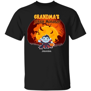 Grandma's Little Monsters Personalized Custom T-Shirt, Hoodie - Halloween Gift for Grandma/Nana/Mimi, Mom, Wife, Grandparent