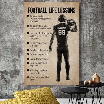 Football Life Lessons Personalized Canvas - Poster, Gift For Football Lovers