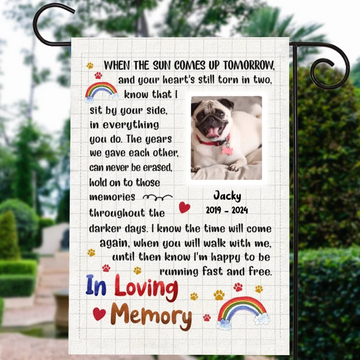 Rainbow Bridge Gift For Loss Of Beloved Dog, Memorial Personalized Garden Flag, Gift for Dog Lover