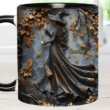 Beautiful Witch - Personalized Witch Halloween Mug, Accent Mug