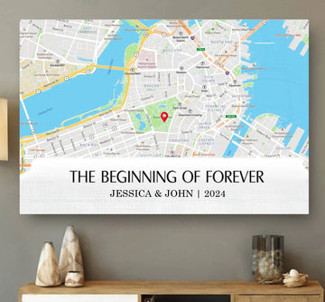 Where It All Began, Couple Personalized Custom Poster & Canvas, Annivesary Gift for Couple