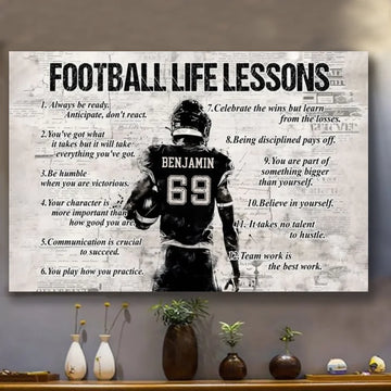 Football Life Lessons Personalized Poster, Gift For American Football Lovers