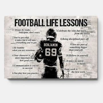 Football Life Lessons Personalized Poster, Gift For American Football Lovers