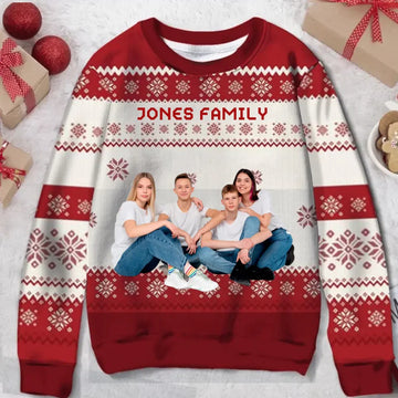 The Family Personalized Photo Christmas Ugly Sweater, Gift for Family