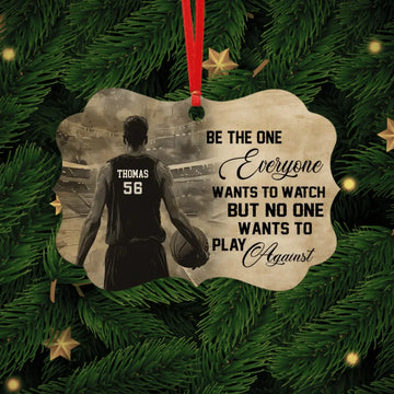 Personalized Basketball Christmas Aluminium Ornament, Gift For Basketball Lovers