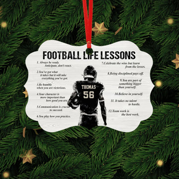 American Football Life Lessons, Personalized Aluminium Ornament, Gift For American Football Lovers