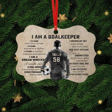 Personalized Soccer Goalkeeper Christmas Aluminium Ornament, Gift For Soccer Lovers