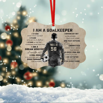 Personalized Soccer Goalkeeper Christmas Aluminium Ornament, Gift For Soccer Lovers