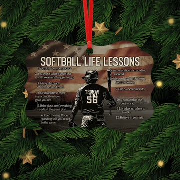 Personalized Softball Christmas Acrylic Ornament, Gift For Softball Lovers