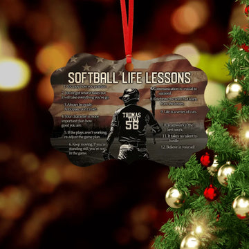 Personalized Softball Christmas Acrylic Ornament, Gift For Softball Lovers