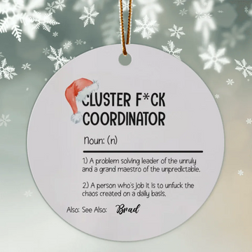 Cluster F*ck Personalized Ornament, Gift for Boss, Funny Ornament for Supervisor, Christmas Gift from Staff