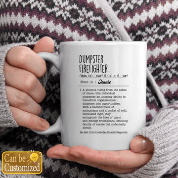 Funny Dumpster Firefighter Definition Personalized Mug, Workplace Bestie Gift, Custom Manager Mug, Funny Boss Gift Idea, Coworker Gift