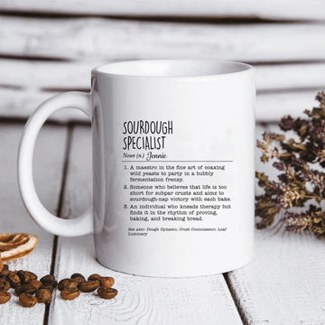 Sourdough Specialist Definition Personalized Mug, Artisan Baker Gift, Fine Cooking Fermentation Lover, Home Baker Bread Making Cup, Sourdough Baker Mug