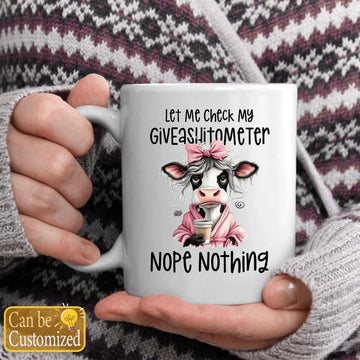 Funny Mug - Let Me Check My Giveashitometer Nope Nothing - Fun Gifts For Coworkers, Friends, Family - Personalized Coffee Mug