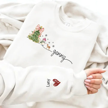 Mimi Christmas Snowman And Grandkids Christmas Sweatshirt - Personalized Family Gift For Grandma