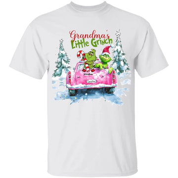 Green Grandma's Little Grandkids Christmas Personalized Shirt Gift For Grandma Xmas