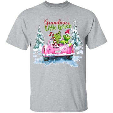 Green Grandma's Little Grandkids Christmas Personalized Shirt Gift For Grandma Xmas