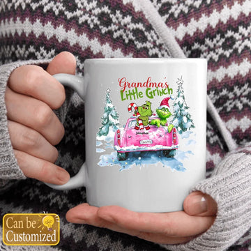 Green Grandma's Little Grandkids Christmas Personalized Mugs Gift For Grandma Xmas