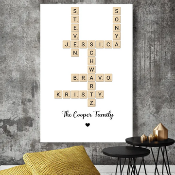 Family Crossword Art - Created In A Moment, Treasured Forever Personalized Poster - Portrait AirFrame Photo