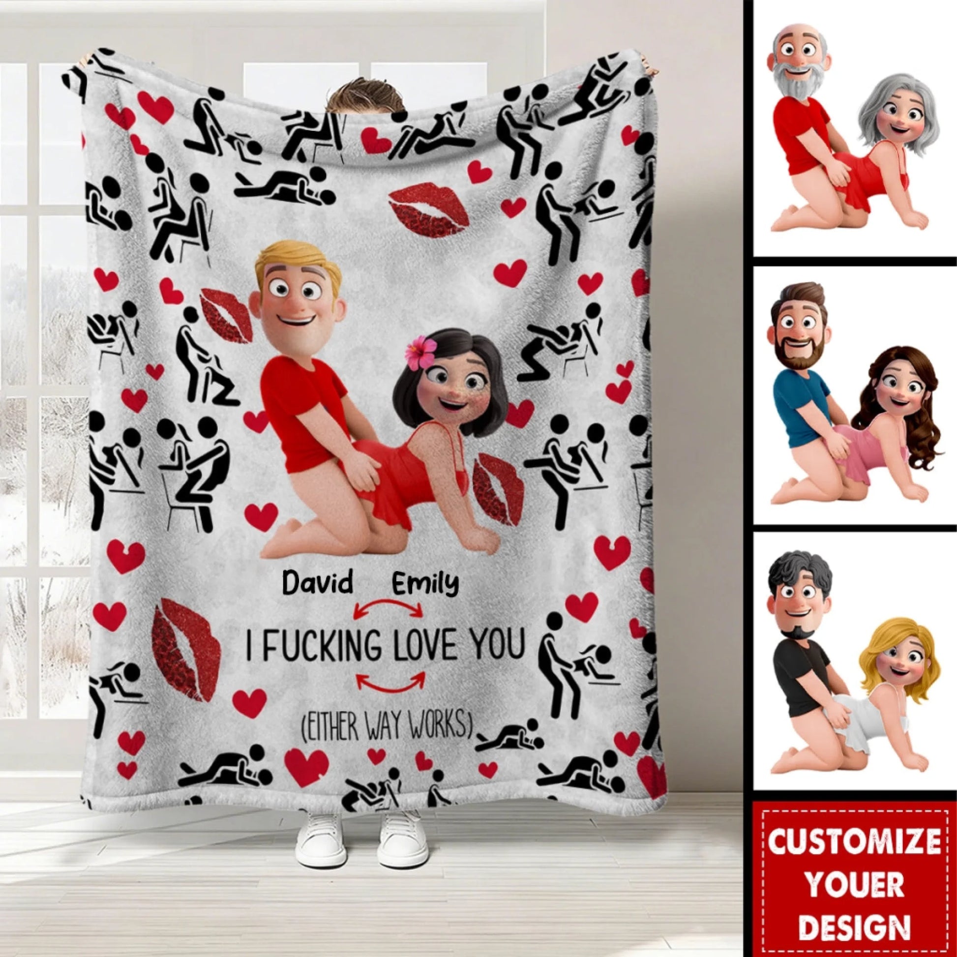 I Love You - Personalized Couple Blanket