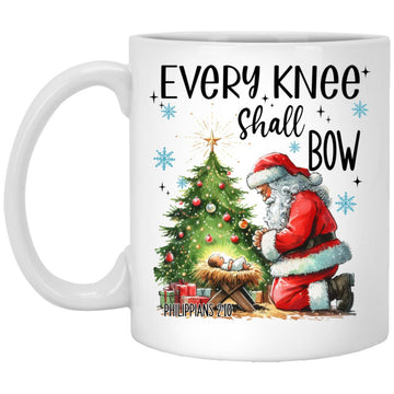 Santa Claus Every Knee Shall Bow Christmas Funny Mug, Coffee Mugs