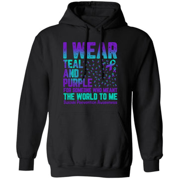 I Wear Teal And Purple For Someone Who Meant The World To Me Shirt