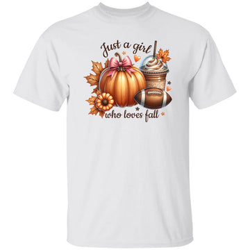 Just A Girl Who Loves Fall Halloowen Shirt, Fall Sweatshirt, Football Mom Shirt, Coffee Lover Shirt, Autumn Shirts, Thanksgiving Gift Shirts