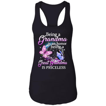 Butterfly Being A Grandma Is Honor Being A Great Grandma Is Priceless Shirt Gift For Grandma, Mom, Mother’s Day Gift