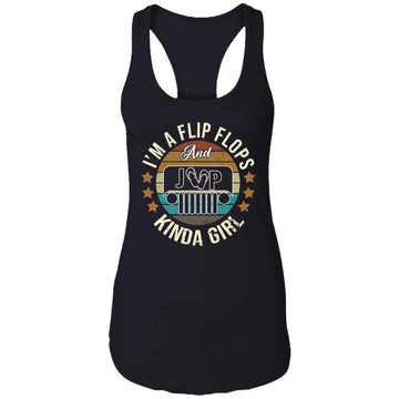 I'm A Flip Flops And Jeep Kinda Girl Vintage Racerback Tank