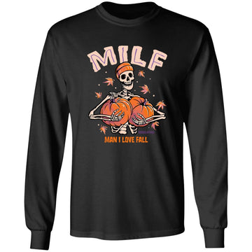 Skeleton Milf Man I Love Fall Halloween Shirt