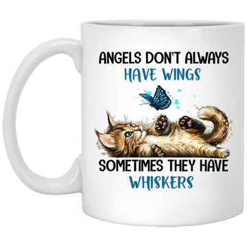 Angels Don't Always Have Wings Sometimes They Have Whiskers Mug - Cat Lovers Memorial Coffee Mugs