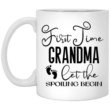 First Time Grandma Let the Spoiling Begin New 1st Time Gift Mug