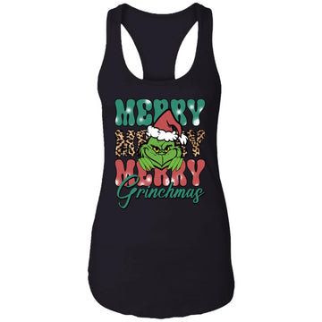 Merry Merry Merry Grinchmas Christmas Funny Ladies Ideal Racerback Tank