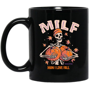 Skeleton Milf Man I Love Fall Halloween Mug