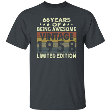 66 Years Of Being Awesome Vintage 1958 Limited Edition Shirt 66th Birthday Gifts Shirt Gildan Ultra Cotton T-Shirt