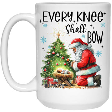 Santa Claus Every Knee Shall Bow Christmas Funny Mug, Coffee Mugs