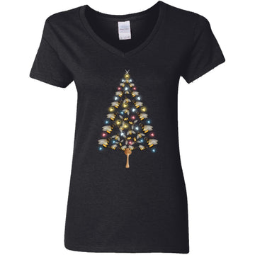 Bees Tree Christmas Sweater Xmas For Bees Lover Shirt Women's V-Neck T-Shirt