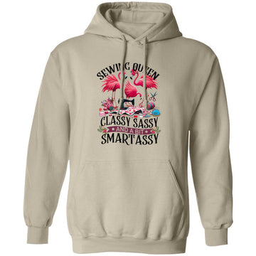 Sewing Queen Classy Sassy And A Bit Smart Assy Shirt Cute Flamingo Flowery Sewing Machine T-Shirt