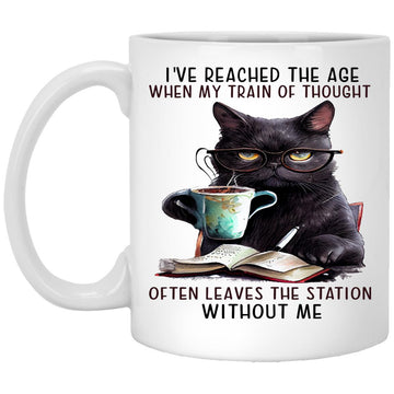 I've Reached The Age Where My Train of Thought Often Leaves The Station Without Me Funny Cool Sarcastic Gift Mug