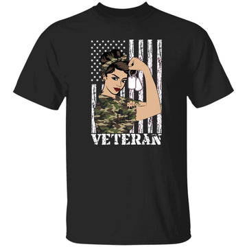 Strong Female Veteran Shirt - American Women Veteran Gift Shirts