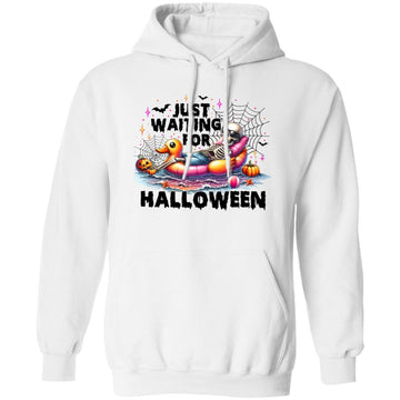 Just Waiting For Halloween Skeleton Spooky Funny Shirt