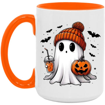 Autumn Ghost Halloween Pumpkin Gift Mug, Fall Coffee Mugs,  Autumn Mugs, Thanksgiving Gift Cup