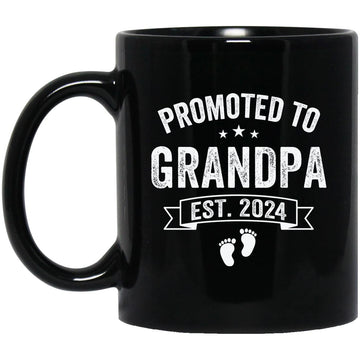 Promoted To Grandpa EST 2024 New First Grandpa 2024 Gift Mug