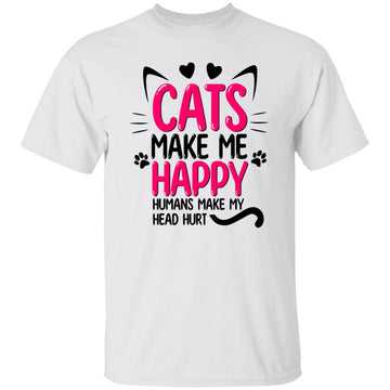 Cats Make Me Happy Humans Make My Head Hurt Shirt