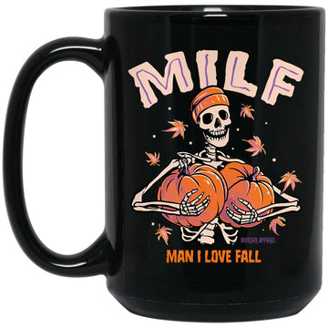 Skeleton Milf Man I Love Fall Halloween Mug