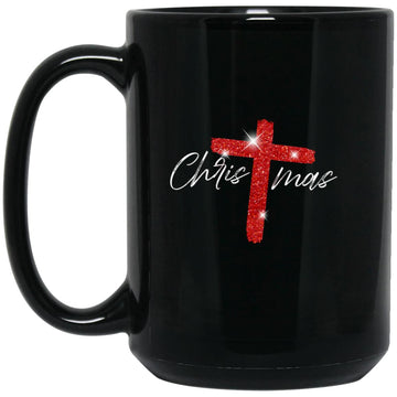 Christmas Cross Mug, Merry Christmas Coffee Mugs, Religious Mug, Christmas Gifts, Xmas Family Cup