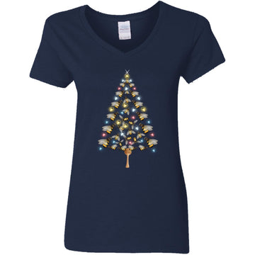 Bees Tree Christmas Sweater Xmas For Bees Lover Shirt Women's V-Neck T-Shirt