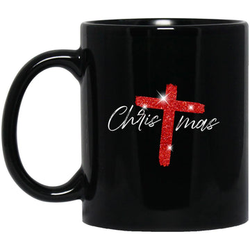 Christmas Cross Mug, Merry Christmas Coffee Mugs, Religious Mug, Christmas Gifts, Xmas Family Cup